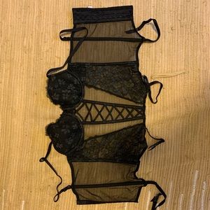 ✨NEW Victoria’s Secret Black Lace Corset Lingerie